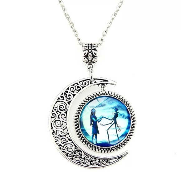 Nightmare Before Christmas Necklace Jack and Sally Meant to be. - Picture 3 of 12